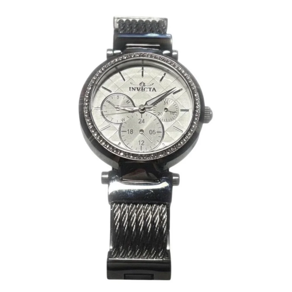 Invicta Angel Collection Stainless Steel Crystal Accent Watch Normcore Clean